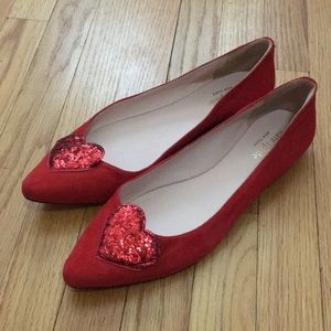 Kate Spade Eden sequin heart flat